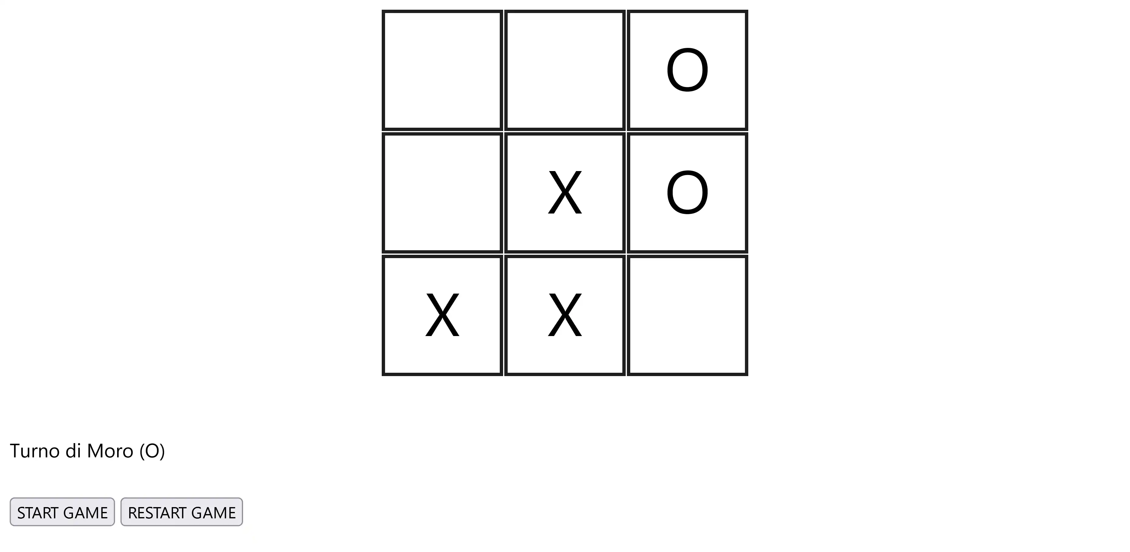 Front-Page of the Project 'Tic-Tac-Toe', mobile-view