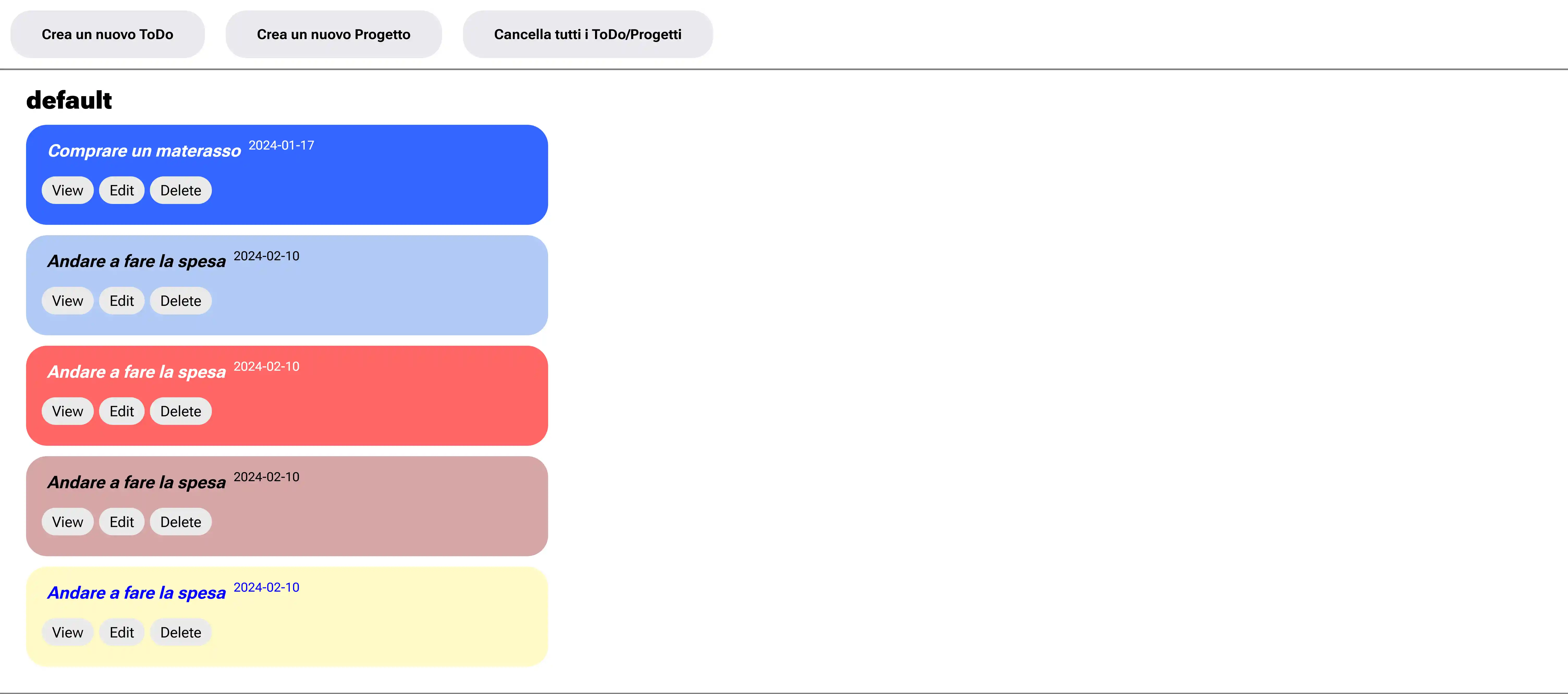 Front-Page of the Project 'TodoList'