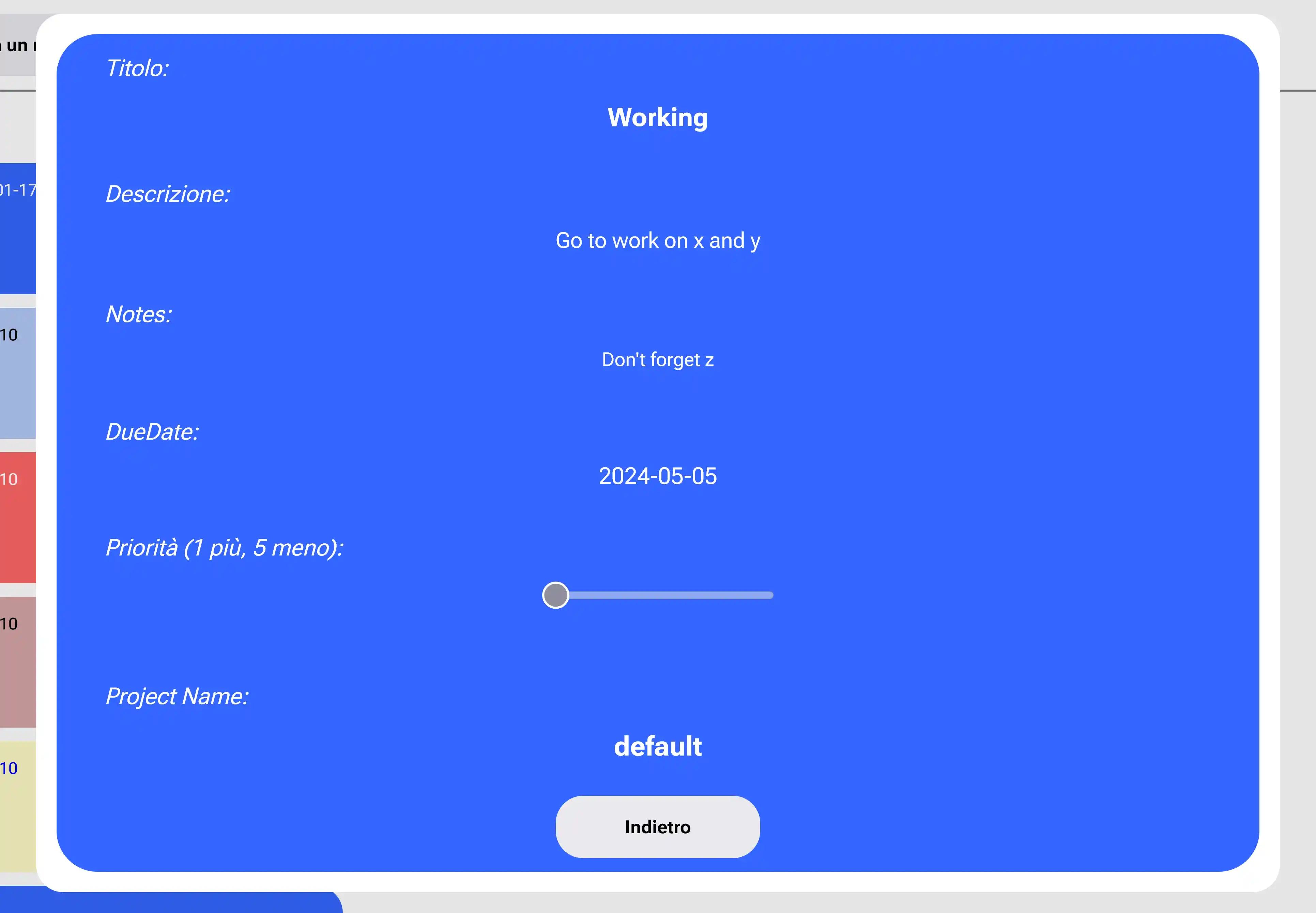 ToDo view of a ToDo but resized for a better Mobile view